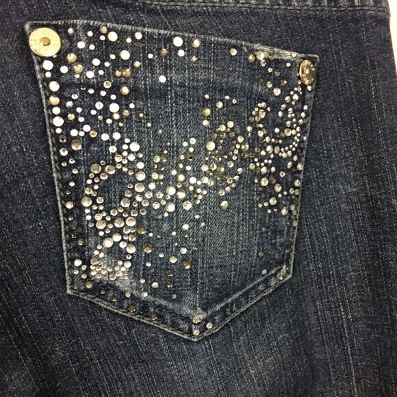 Vintage Guess Daredevil Rhinestone Bootcut Jeans Size 27 - Picture 5 of 8